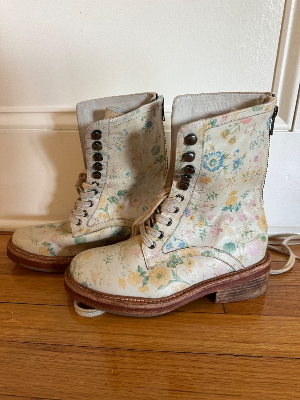 Free People Womens 38 Santa Fee Combat Boots Vintage Floral... - Picture 2 of 6